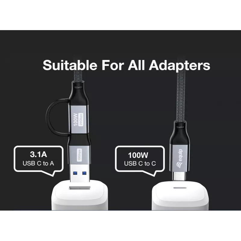 Equip 128431 USB kábel USB 3.2 Gen 2x2 1 m USB A/USB C USB C čierny