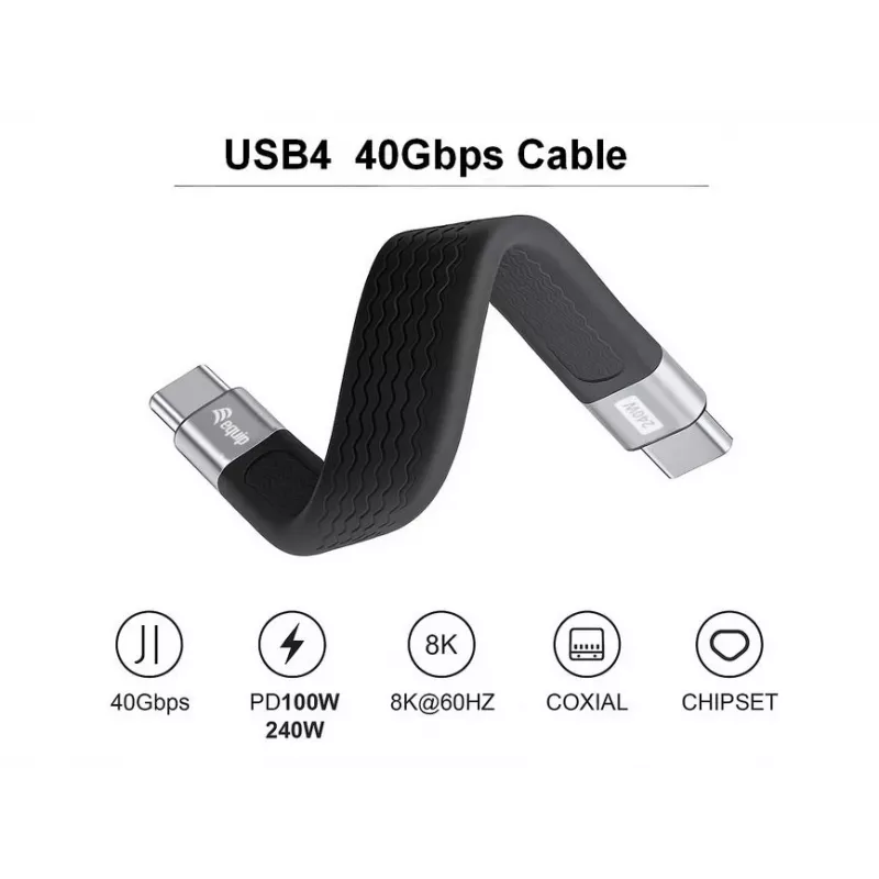 Equip 128410 USB kábel USB4 Gen 3x2 0,13 m USB C čierny