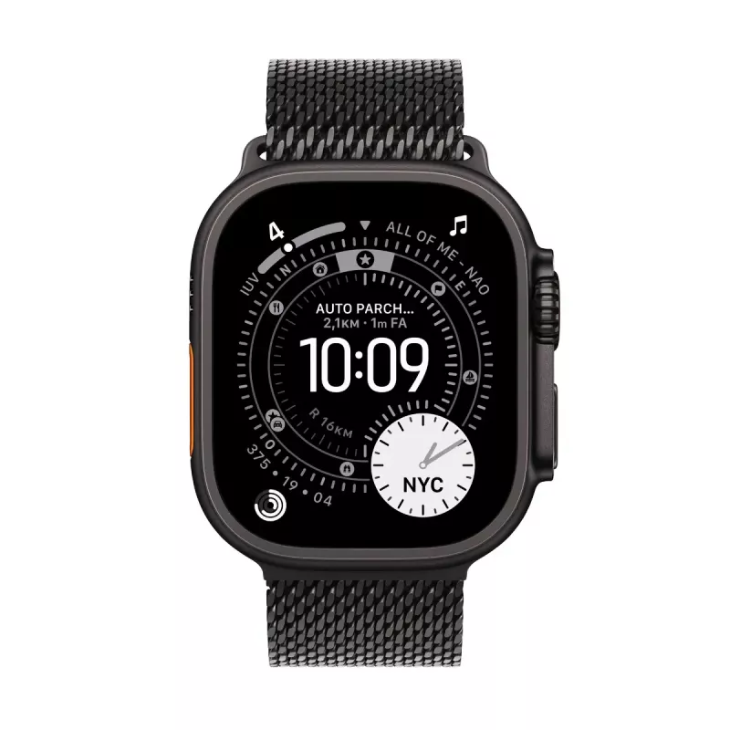 Smartwatch Apple Watch Ultra 3 GPS + Cellular 49mm puzdro Black Titanium s Black Titanium Milanese Loop Medium