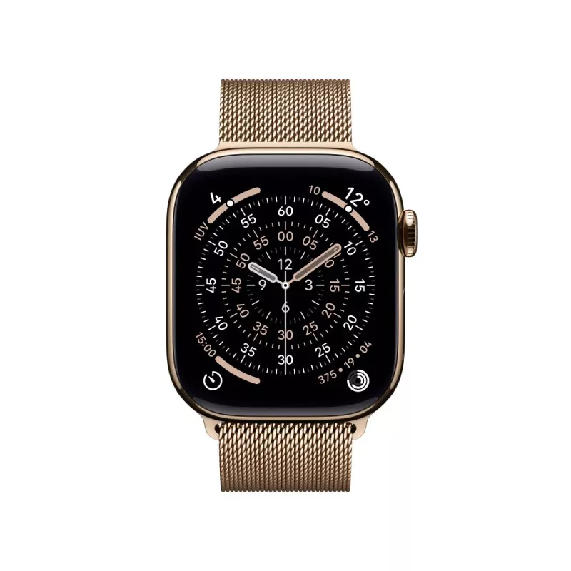 APPLE Watch Series 11 GPS + Cellular 42mm zlaté titánové puzdro so zlatým Milanese Loop