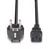 Lindy 3m Schuko 2-Pin konektor samec na IEC C13 napájací kábel, čierny, 3 m, CEE7/7, C13 konektor samica