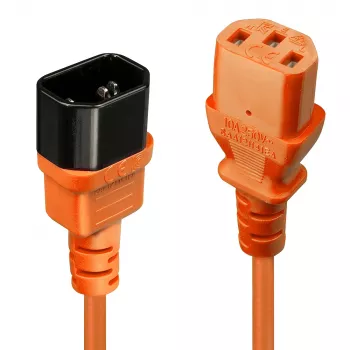 Lindy 1m IEC predlžovací kábel, oranžový