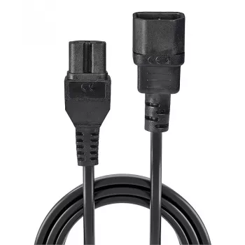 Lindy 2m IEC C14 na IEC C15 'Hot Condition' napájací kábel, čierny