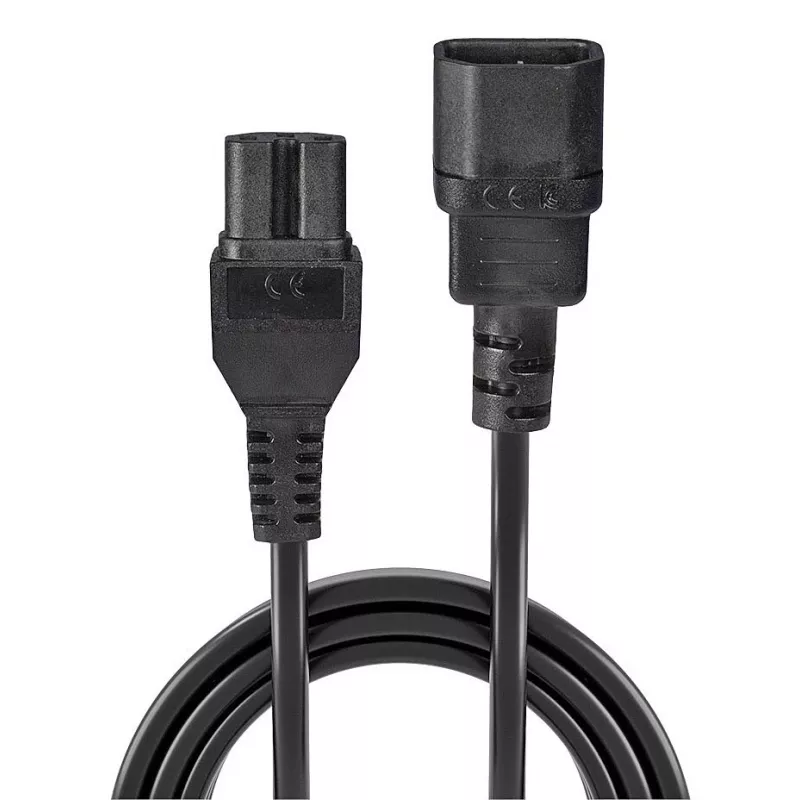 Lindy 2m IEC C14 na IEC C15 'Hot Condition' napájací kábel, čierny