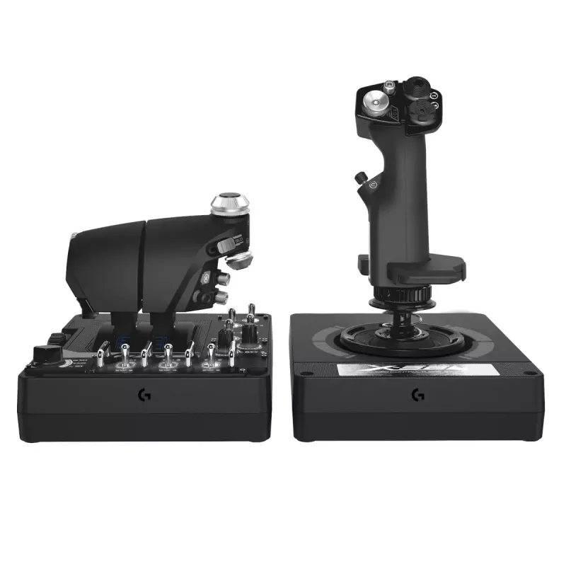 Logitech G X56 H.O.T.A.S. joystick a plynový pákový ovládač (Saitek Pro Flight X56 Rhino), drôtový USB, PC, čierny