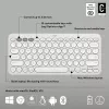 Kompaktná mini klávesnica Logitech Pebble Keys 2 K380s — RF Wireless + Bluetooth, QWERTY US International, biela