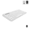 Kompaktná mini klávesnica Logitech Pebble Keys 2 K380s — RF Wireless + Bluetooth, QWERTY US International, biela