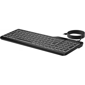 HP 405 Multi-Device podsvietená káblová klávesnica, plná veľkosť (100%), káblová, USB, membránová, QWERTY, čierna