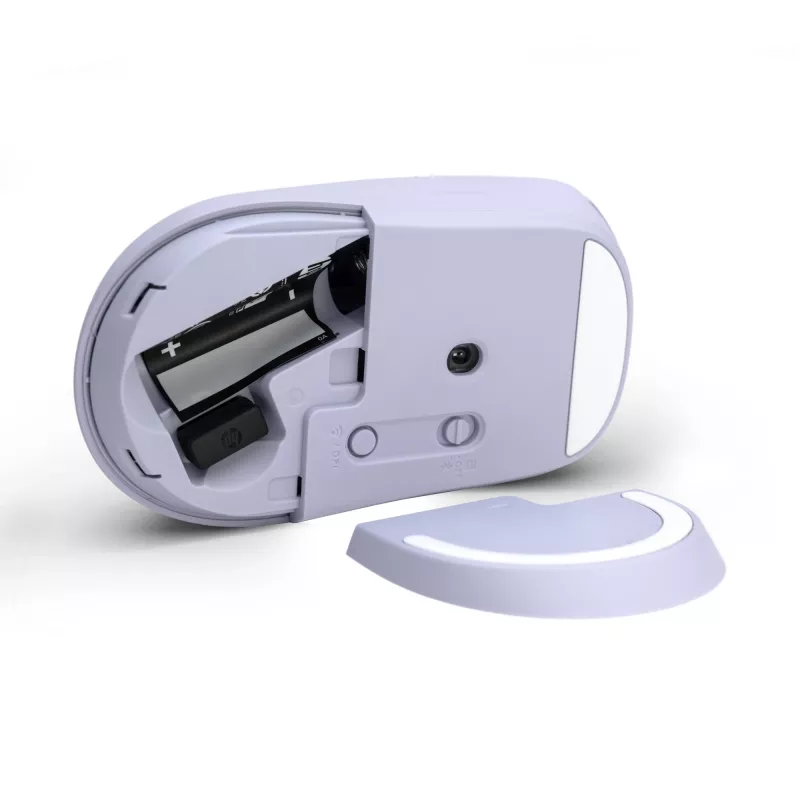 HP 400 tichá fialová bezdrôtová myš, obojručná, RF Wireless + Bluetooth, 6000 DPI, fialová