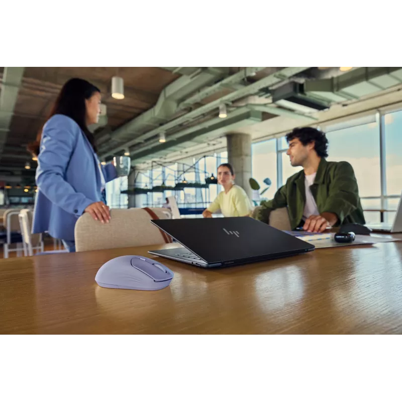 HP 400 tichá fialová bezdrôtová myš, obojručná, RF Wireless + Bluetooth, 6000 DPI, fialová