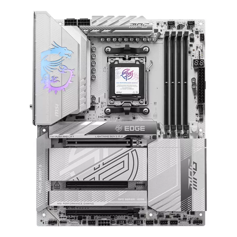 Základná doska MSI MPG X870E EDGE TI WIFI, AMD X870E čipset, socket AM5, ATX, DDR5, 4×DIMM, Wi‑Fi 7, 5Gb LAN, 4×M.2