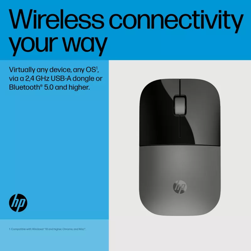 HP Z3700 Dual Silver myš, obojručná, RF Wireless + Bluetooth, strieborná