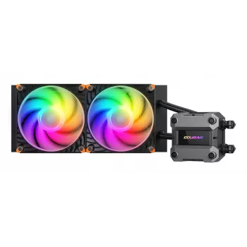 COUGAR CPU vodné chladenie Poseidon Ultra 240, ARGB, čierna, All-in-One kvapalinový chladič, 12 cm, 500 RPM, 2200 RPM, čierna