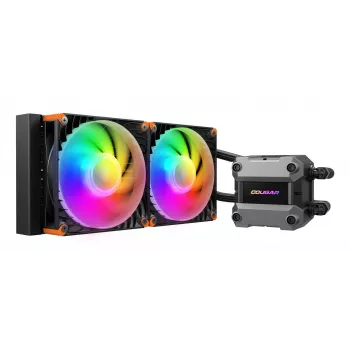 COUGAR CPU vodné chladenie Poseidon Ultra 240, ARGB, čierna, All-in-One kvapalinový chladič, 12 cm, 500 RPM, 2200 RPM, čierna