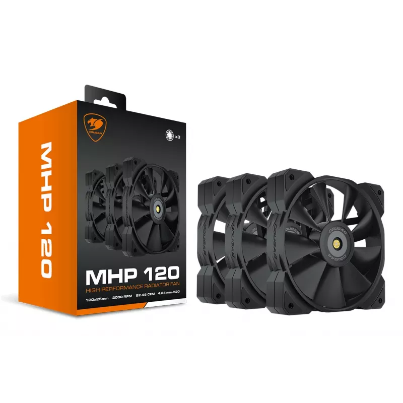 COUGAR skriňový ventilátor MHP 120, čierny, balenie 3 ks