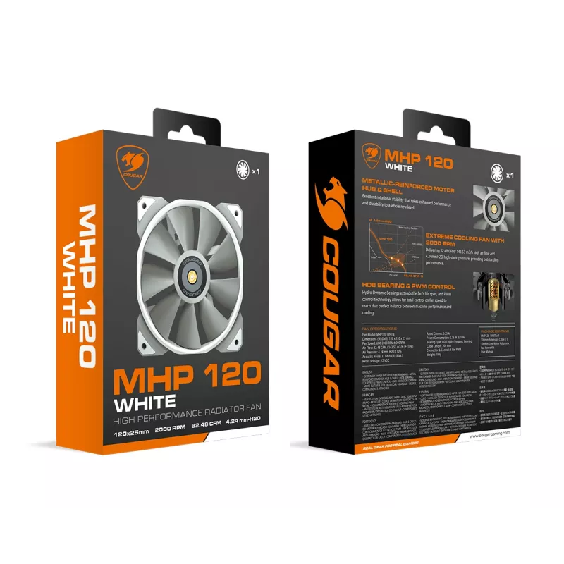COUGAR skriňový ventilátor MHP 120, biely