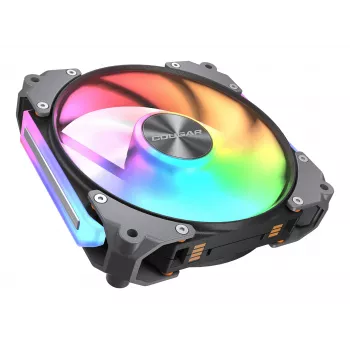 COUGAR skriňový ventilátor Apolar 120 ARGB, Reverse Blade, čierna, modul ventilátora, čierna, 3-pin + 4-pin, 1 ventilátor, 75,38 cfm, 37,1 dB