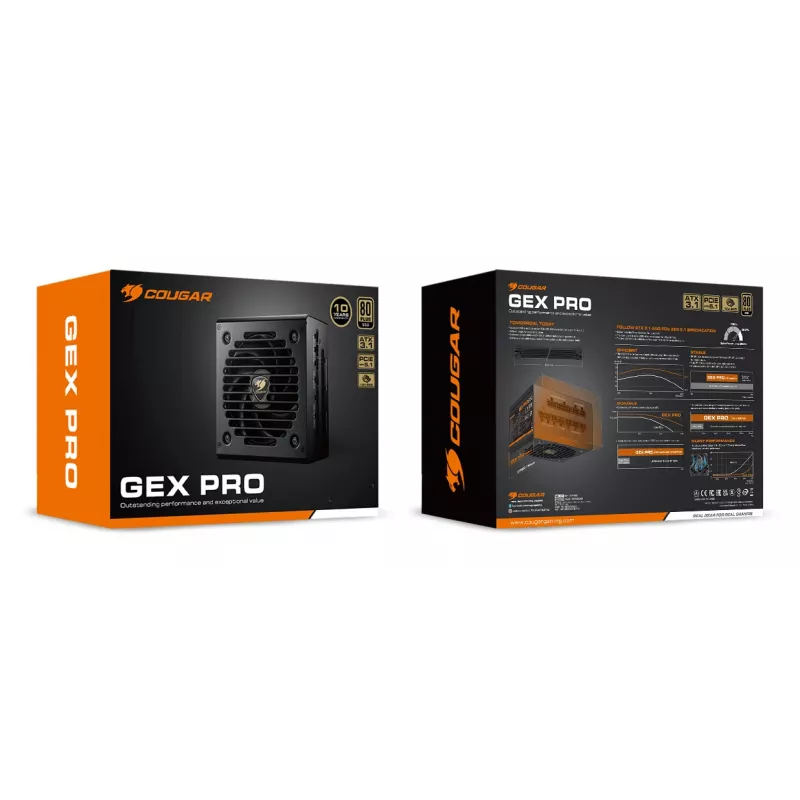 COUGAR napájací zdroj GEX PRO 750W ATX3.1 / 80 Plus Gold / modulárny