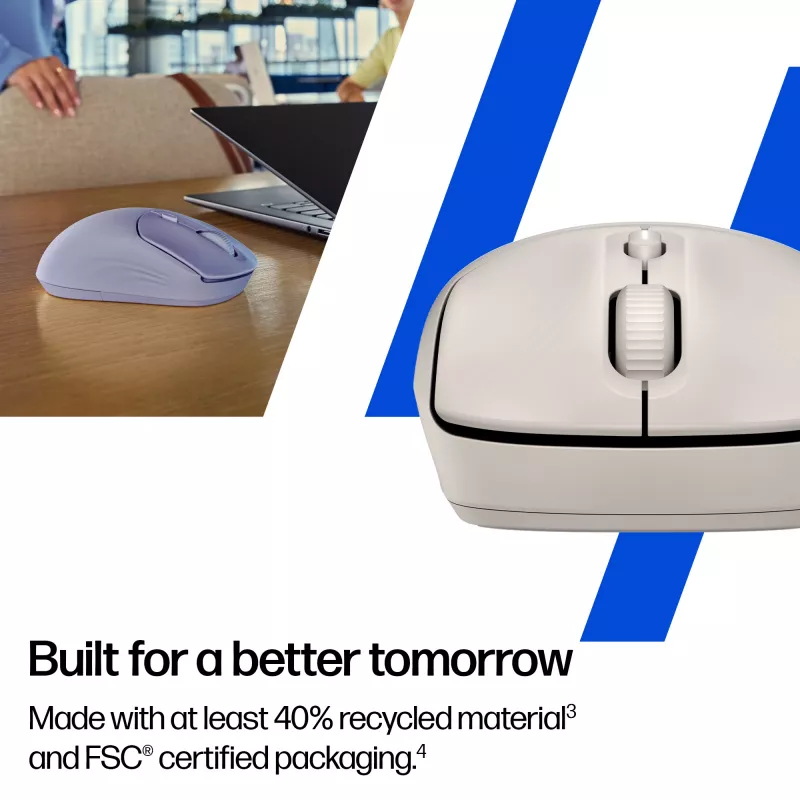 HP 400 tichá bezdrôtová myš Maple, pre obe ruky, RF Wireless + Bluetooth, 6000 DPI, béžová
