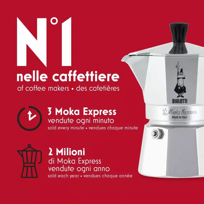 Kávovar Moka pot BIALETTI Moka Express hliník 2 šálky (100 ml) čierny