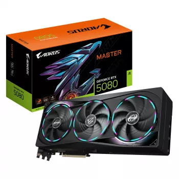 GIGABYTE AORUS GeForce RTX 5080 MASTER 16G Grafická karta - 16GB GDDR7, 256bit, PCI-E 5.0, 2805MHz Core Clock, 3 x DisplayPort, 1 x HDMI, GV-N5080AORUS M-16GD