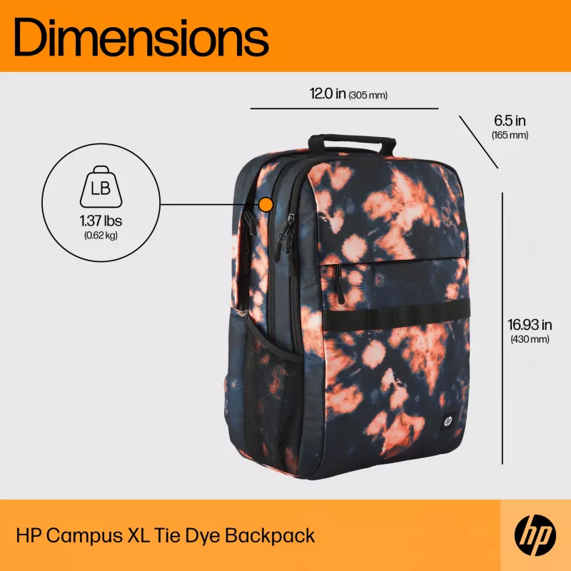 Voľnočasový batoh HP Campus XL Tie Dye batoh Čierna Polyester