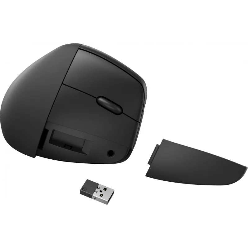 HP 920 Ergonomická bezdrôtová myš, pre pravákov, vertikálny dizajn, Bluetooth + USB Type-A, 4000 DPI, Čierna