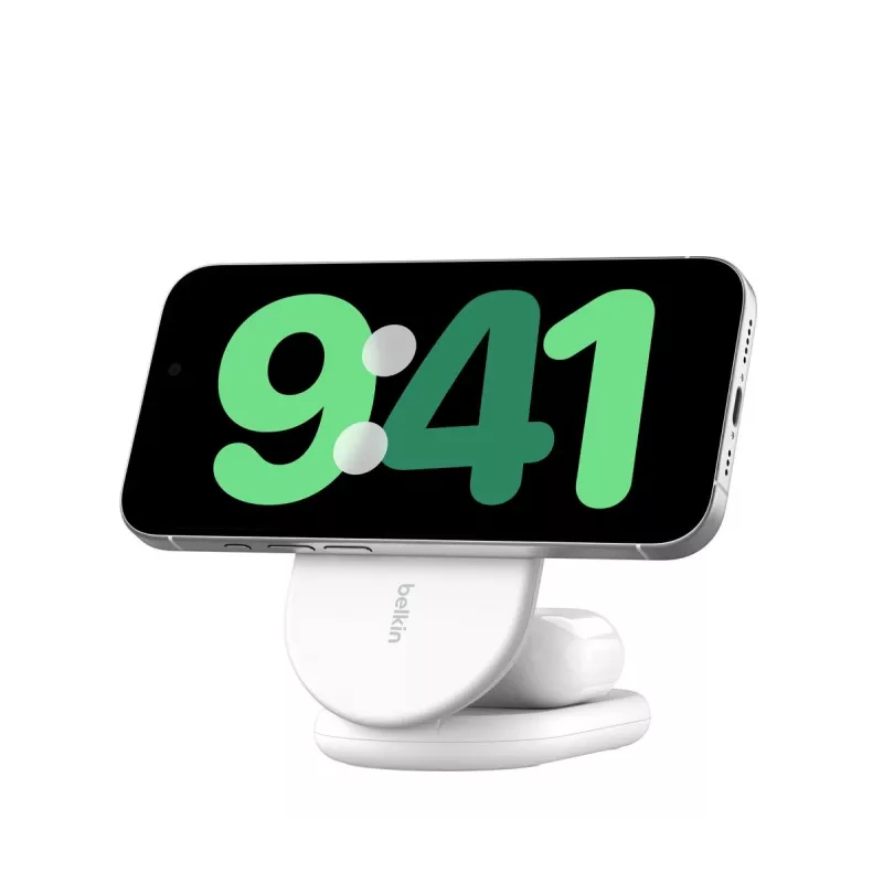 BELKIN Boostcharge Qi2 15w Magnetický 2v1 stojan – Biela
