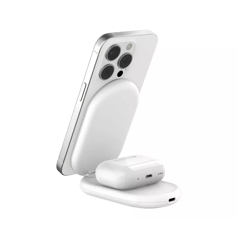 BELKIN Boostcharge Qi2 15w Magnetický 2v1 stojan – Biela