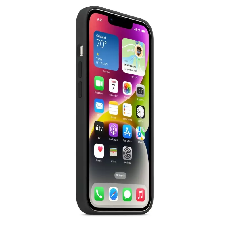 Puzdro Apple iPhone 14 Silikon Case s MagSafe Mitternacht