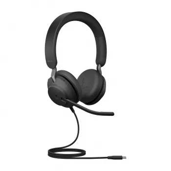 Jabra Evolve2 40 SE USB-C, MS stereo, káblový, telefonovanie/hudba, 20 - 20000 Hz, 188 g, headset, čierny