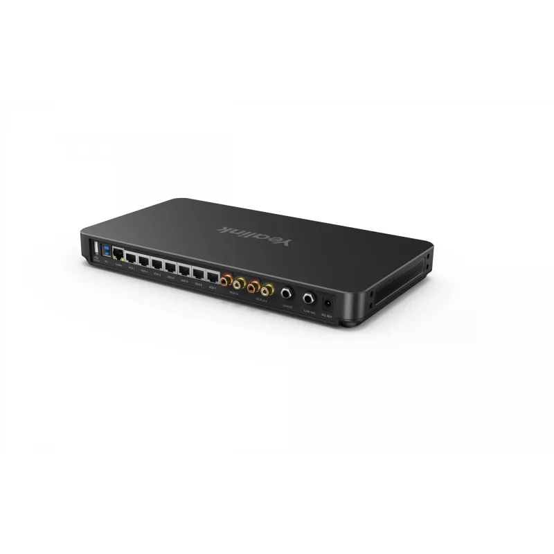 Yealink AVHub 1306011 audio/video hub, pripojenie reproduktorov 6,3 mm / RCA, linkový vstup a výstup 6,3 mm, čierny
