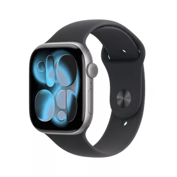 APPLE Watch Series 11 GPS + Cellular 46mm puzdro z vesmírne sivého hliníka s čiernym športovým remienkom S/M