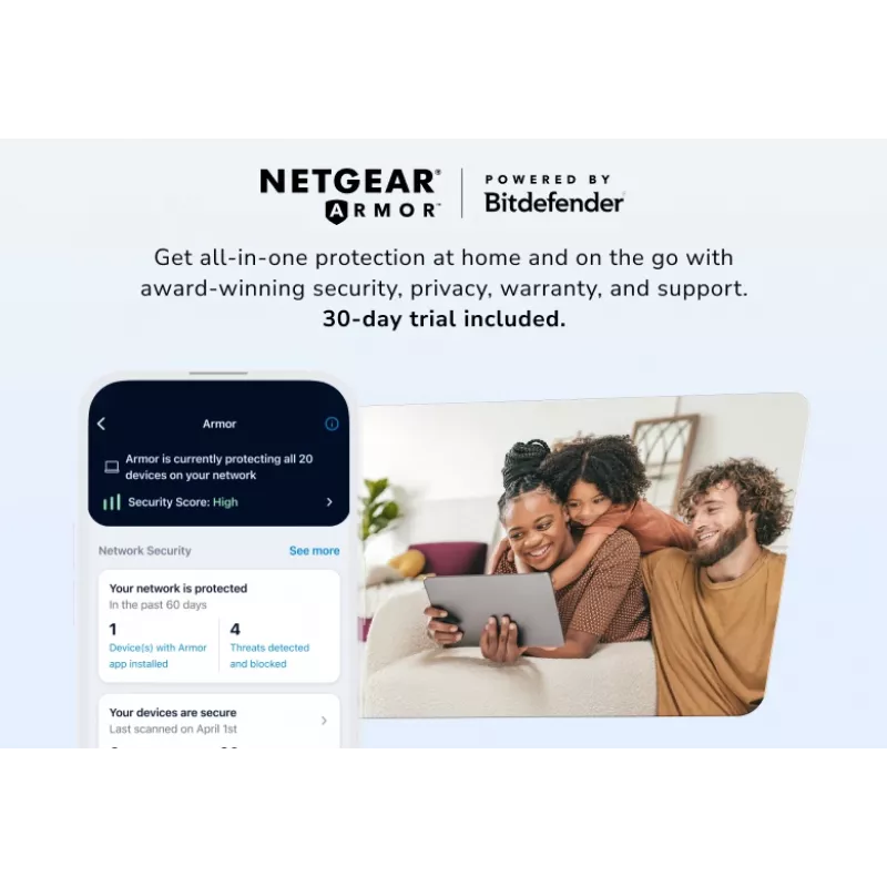 NETGEAR Orbi 870 Tri-Band (2,4 GHz / 5 GHz / 6 GHz) Wi-Fi 7 čierna 4 interné antény