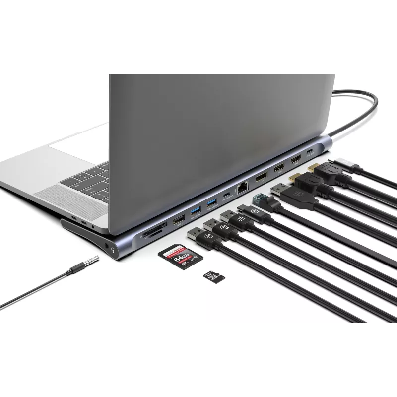 Dok/Hub Manhattan USB-C 10 portov 4K 60Hz Power Delivery