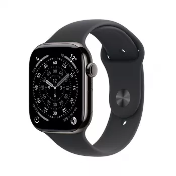 APPLE Watch Series 11 GPS + Cellular 46mm puzdro z titánu Schiefer s čiernym športovým remienkom S/M