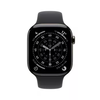 APPLE Watch Series 11 GPS + Cellular 46mm puzdro z titánu Schiefer s čiernym športovým remienkom S/M
