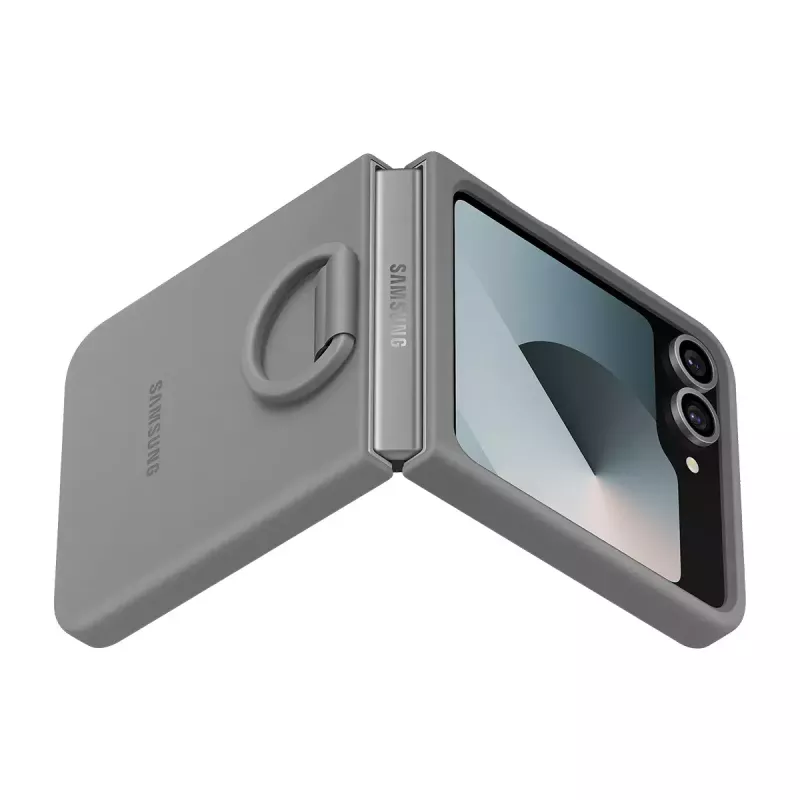 Samsung EF-PF741TJEGWW silikónový kryt s krúžkom pre Galaxy Z Flip6, sivý