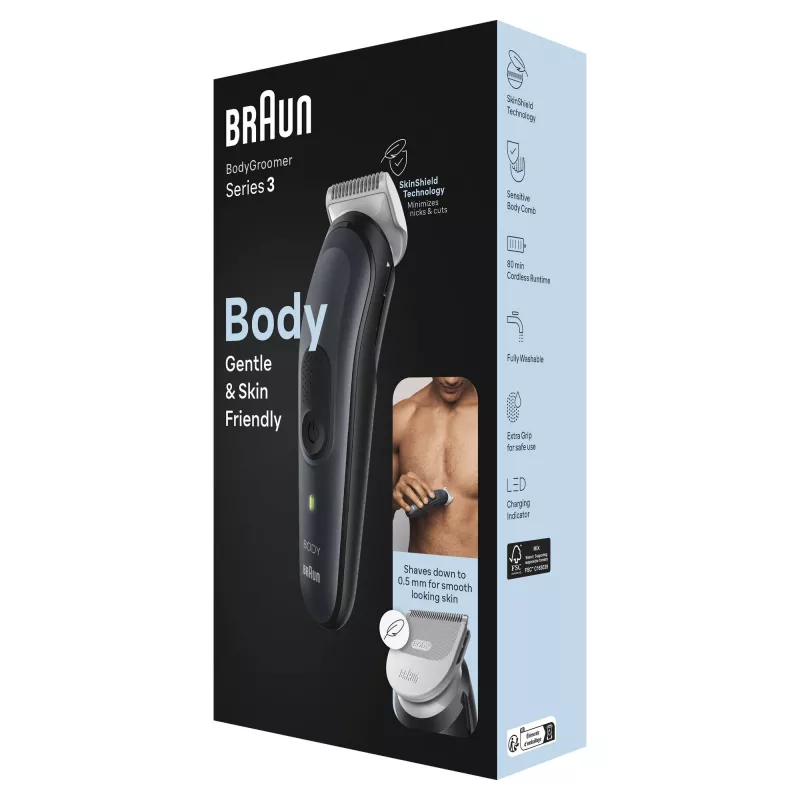 Braun BodyGroomer 3 BG3340 čierna, sivá