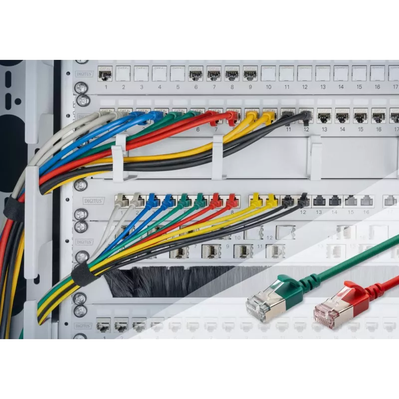 DIGITUS tenký patch kábel - CAT6A - F-FTP - 3m - sivý