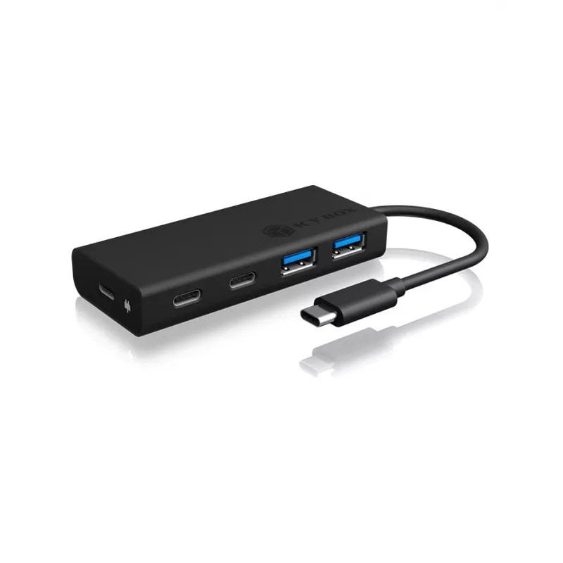 ICY BOX IB-HUB1426-CPD USB 3.2 Gen 1 (3.1 Gen 1) Type-C 5000 Mbit/s čierny