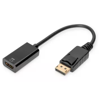 DIGITUS DP - HDMI kábel 20 cm čierny DP - HDMI Type-A M/F HDMI 2.0