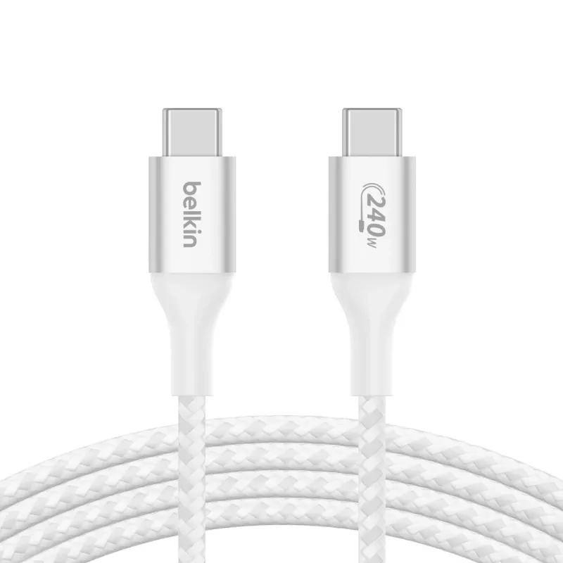 BELKIN USB kábel - BoostCharge - USB-C na USB-C kábel 240W - 1m - biely