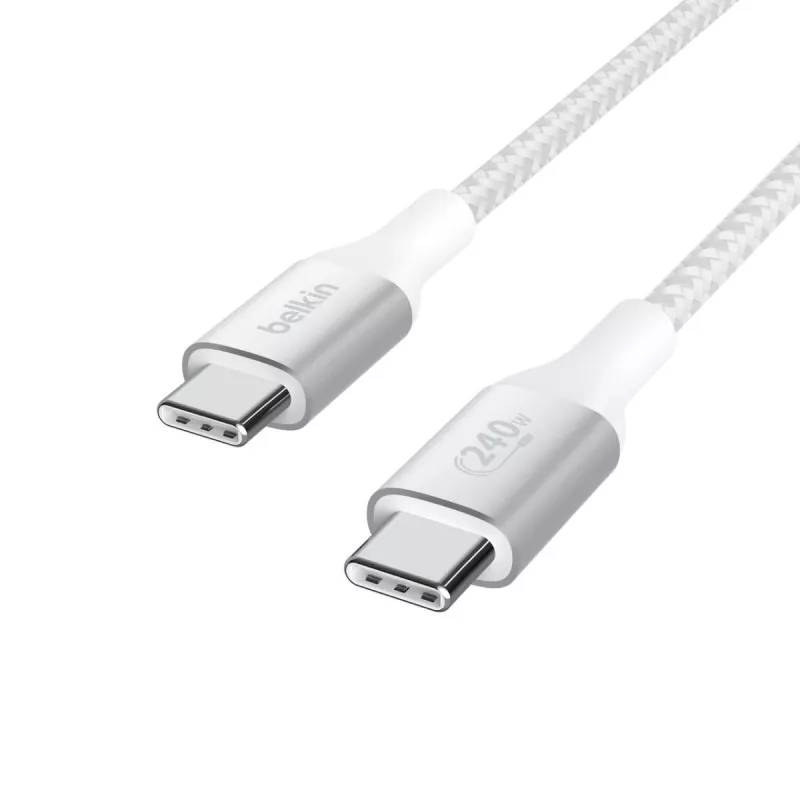 BELKIN USB kábel - BoostCharge - USB-C na USB-C kábel 240W - 1m - biely