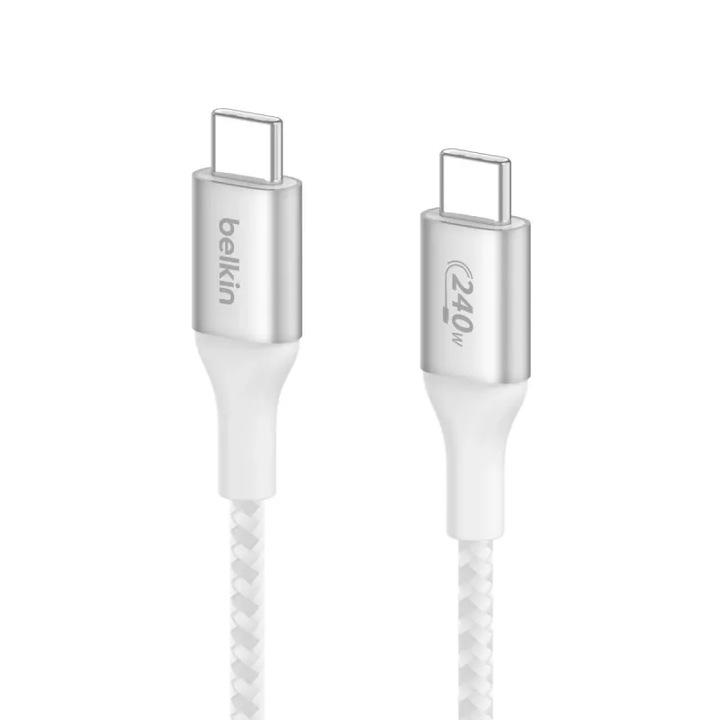BELKIN USB kábel - BoostCharge - USB-C na USB-C kábel 240W - 1m - biely
