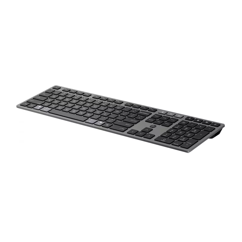 HP 725 Multi-Device nabíjateľná bezdrôtová klávesnica, plná veľkosť (100%), bezdrôtová, RF Wireless + Bluetooth, čierna