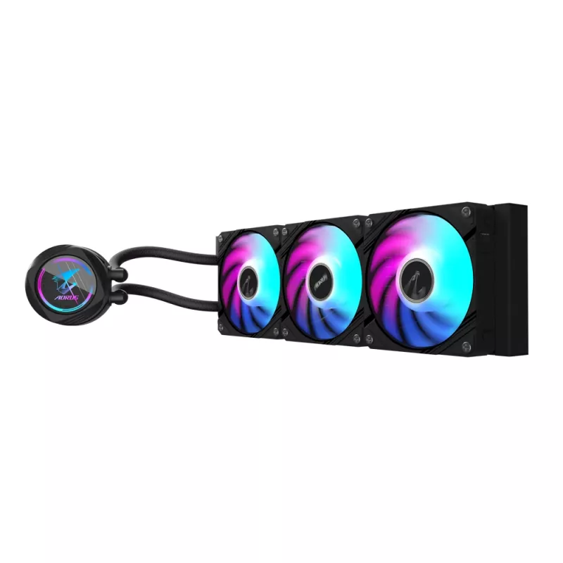 GIGABYTE AORUS WATERFORCE II 360 AIO kvapalinový CPU chladič - 3x120mm ARGB ventilátory, Slide-in uzamykací mechanizmus, DAISY-CHAIN, kompatibilný s Intel LGA 1851 a AMD AM5