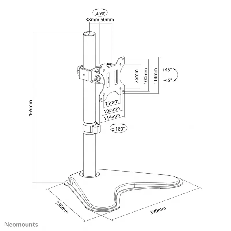 Neomounts stojan na monitor na stôl FPMA-D550SBLACK voľne stojaci 8 kg 13-32 inch