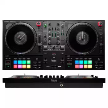 Hercules INPULSE T7 čierny DJ kontrolér – 3,5 mm/6,35 mm slúchadlá, USB kábel, 652×350×90 mm