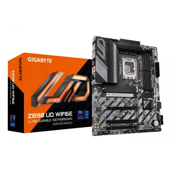 GIGABYTE Z890 UD WIFI6E Základná doska - Podporuje Intel Core Ultra (séria 2) CPU, 12+1+2 fáz VRM, až do 8800 MHz DDR5 (OC), 1xPCIe 5.0 + 2xPCIe 4.0, Wi-Fi 6E, 2,5 GbE LAN, USB 4